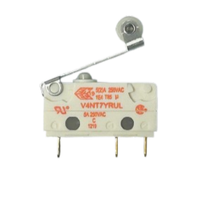 Saia-Burgess V4NT7YR-UL 5A subminiature Microswitch with 18mm roller lever actuator